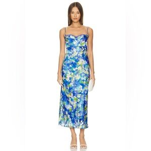 ASTR The Label Florianne Floral Satin Maxi Dress Size Medium